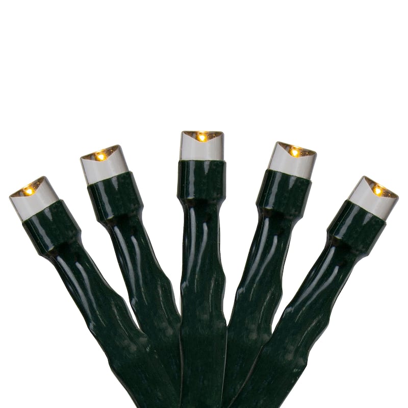 50-Count Warm White LED Micro Wide Angle Christmas Lights 32ft Green Wire - 32'