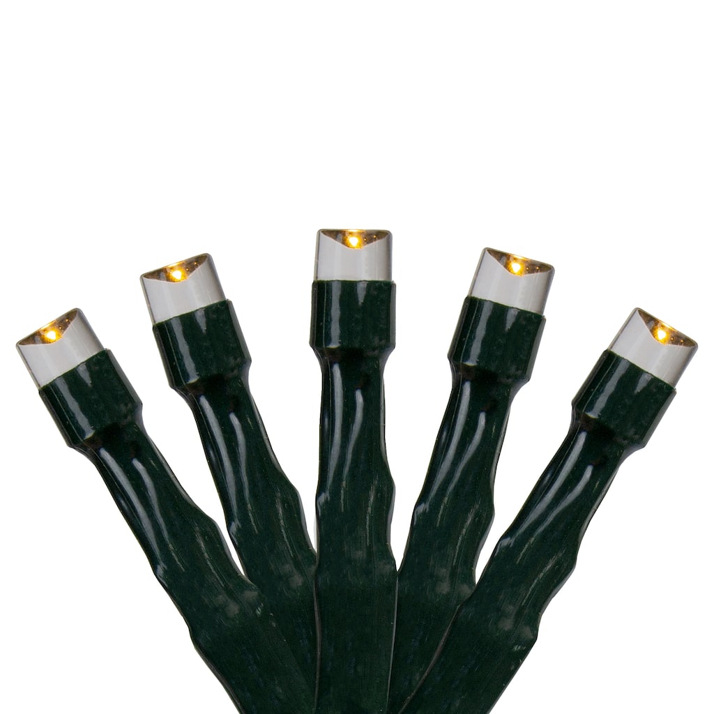 50-Count Warm White LED Micro Wide Angle Christmas Lights 32ft Green Wire - 32'