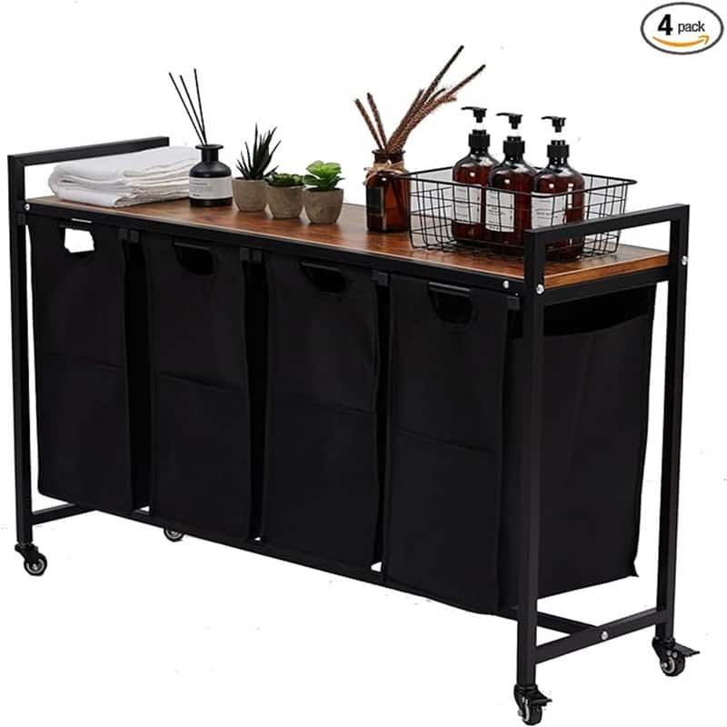 4 X 36L Laundry Bags 2 Tier Adjustable Storage Shelf - 43.66"L x 13"W x 28.4"H