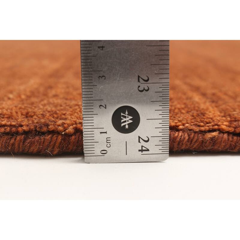 ECARPETGALLERY Hand Loomed Kashkuli Gabbeh Dark Copper Wool Rug - 4'0 x 6'0