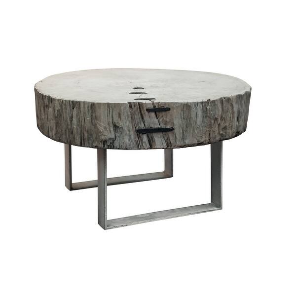 Shop Primitive Peking Round Coffee Table 22 Inch Tall Natural Wood Finish On Sale Overstock 31501271