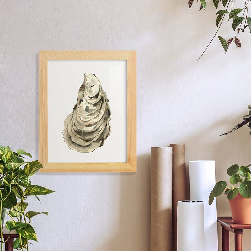 Neutral Oyster Study I -Framed Print w/glass-Cherry Red