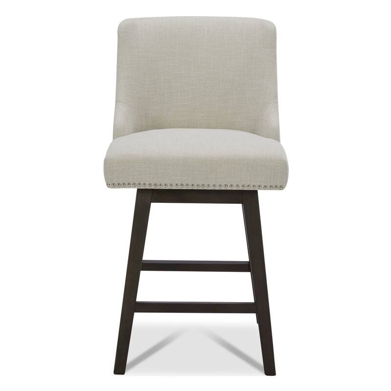 Spruce & Spring Olive Upholstered Counter Height Swivel Barstools-Single