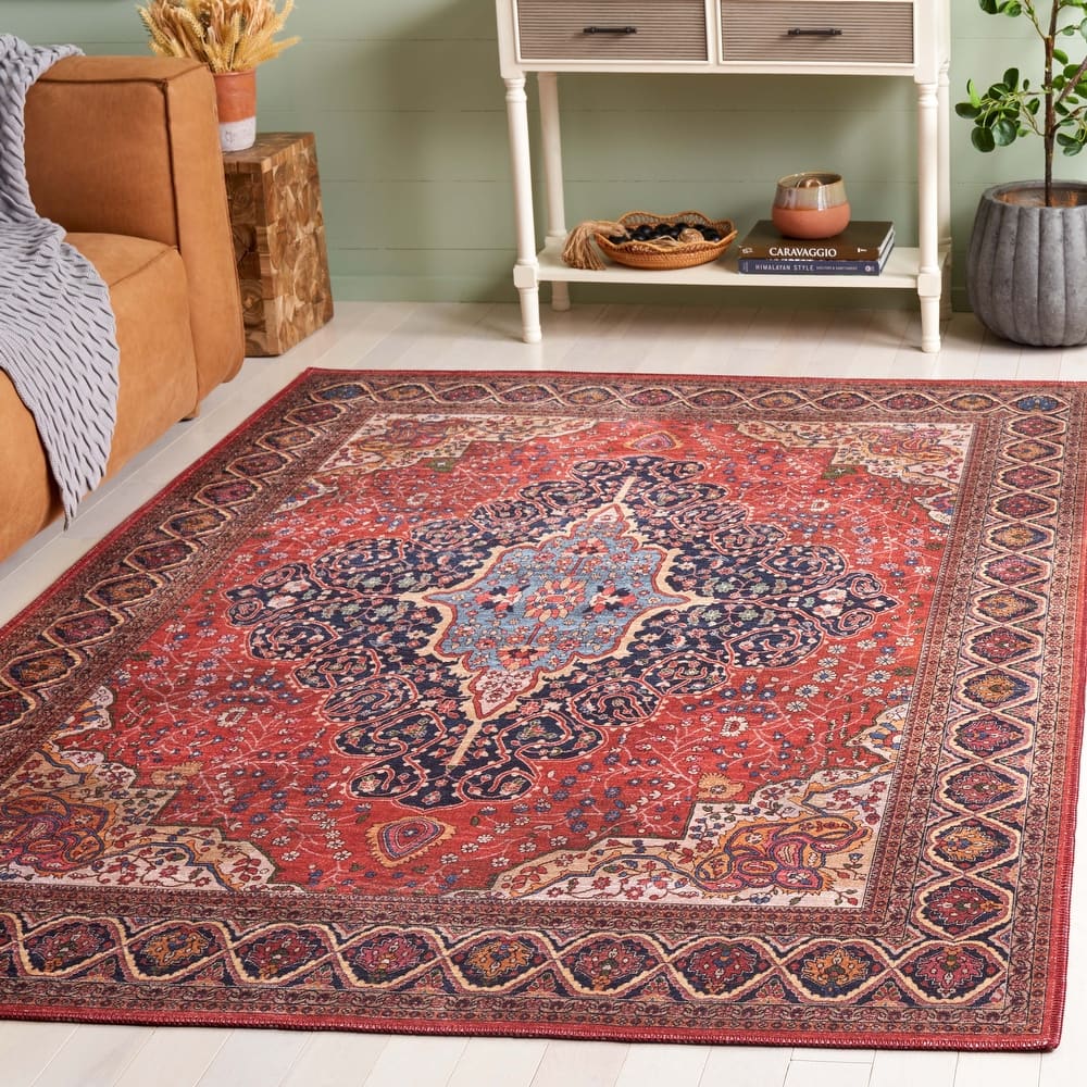 SAFAVIEH Serapi Leatha Traditional Machine Washable Cotton Rug