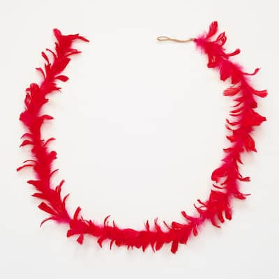 71" Feather Garland, Red - 71