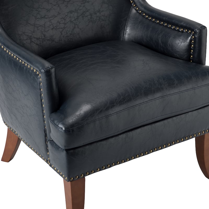 Konrad Comfy Living Room Vegan Leather Armchair by HULALA HOME