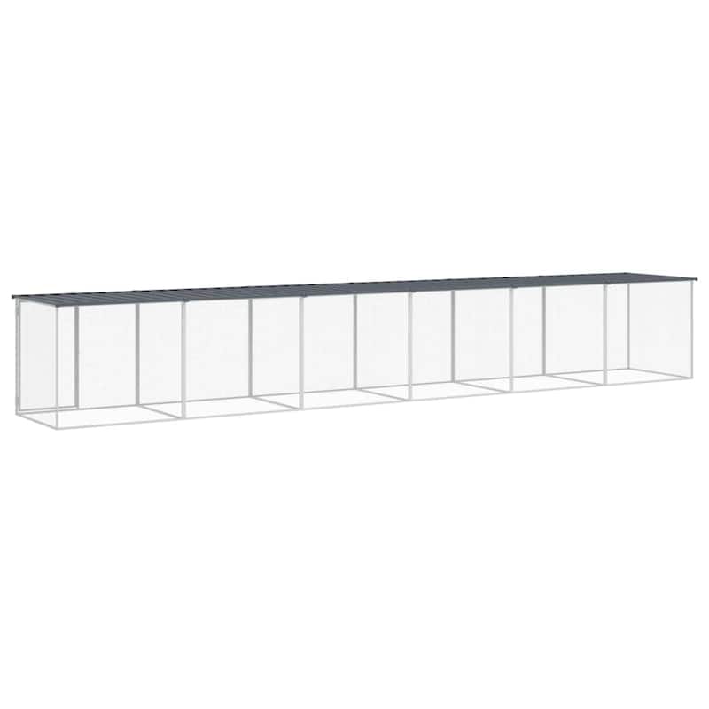vidaXL Chicken Cage with Roof Metal Chicken Run Animal House Galvanized Steel