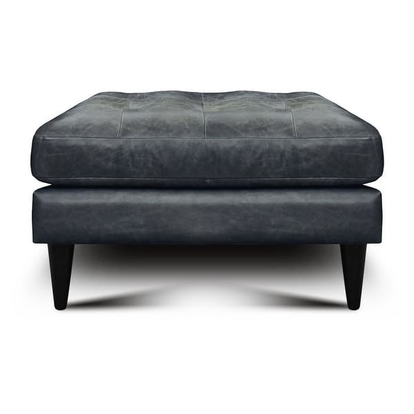 slide 1 of 4, Naples Top Grain Leather Ottoman