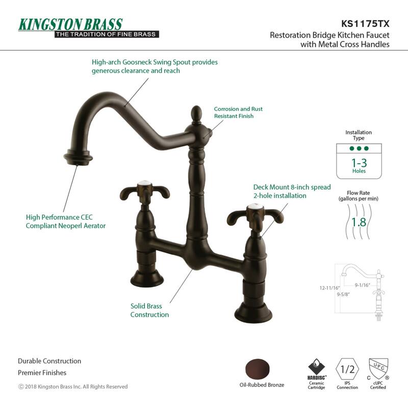 Kingston Brass French Country Bridge Kitchen Faucet