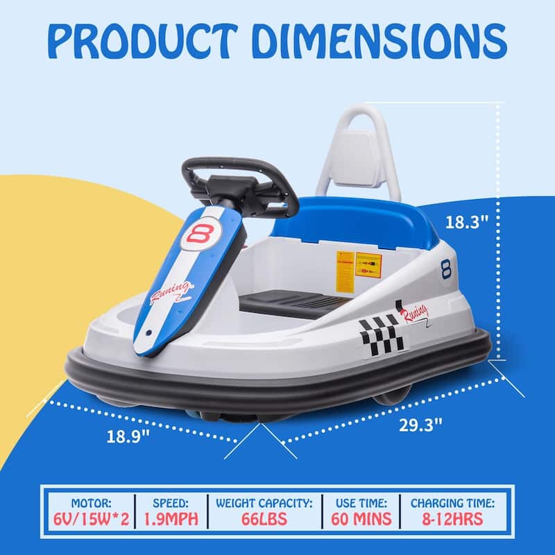 Baby Bumper Car, 6V Electric Ride On Car with 360 Spin