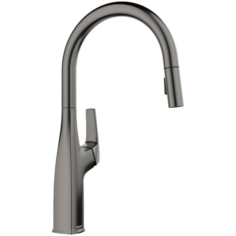 Blanco Rivana 1.5 GPM Single Hole Pull Down Kitchen Faucet - Satin Dark Steel