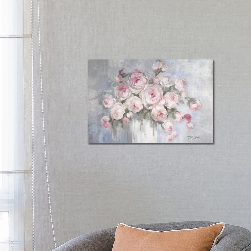 iCanvas "Peonies in White Vase" by Debi Coules Canvas Print - 18x26x1.5