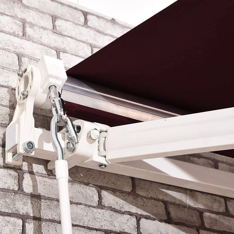 MCombo10x8Feet Manual Retractable Patio Door Window Awning Sunshade Shelter Outdoor Canopy