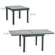 preview thumbnail 15 of 21, VredHom Outdoor Tempered Glass Top Aluminum Extendable Dining Table - 35.4 in W x 35.4-70.9 in L x 29.5 in H