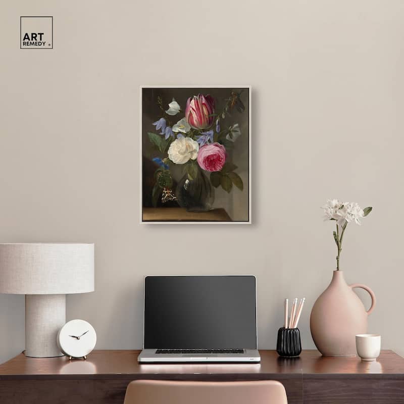 Roses and a Tulip Canvas by Art Remedy