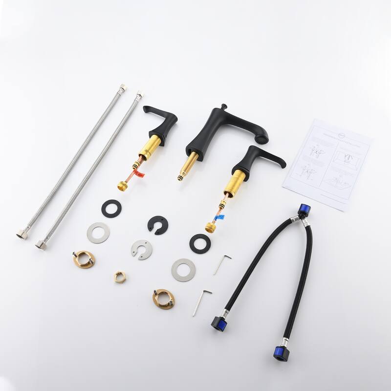 BATHLET 2 Handles 3 Holes Bathroom Sink Faucet