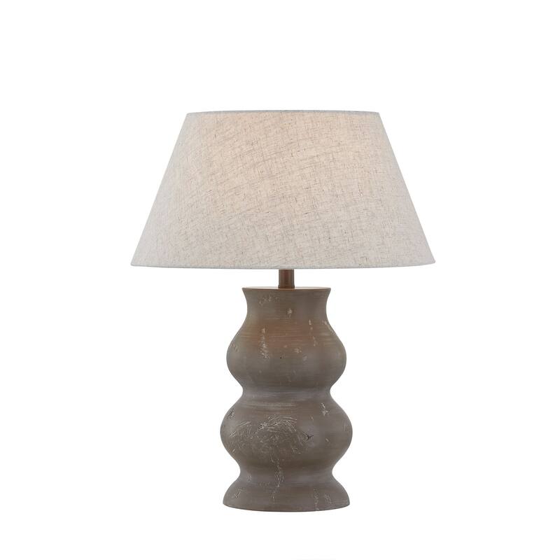 Drake 25" Table Lamp with Linen Shade, Taupe with Gray (Set of 2)