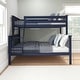 preview thumbnail 12 of 22, Twin over Full size Solid Wood Bunk Bed with Headboard Included Dark-Navy-Blue