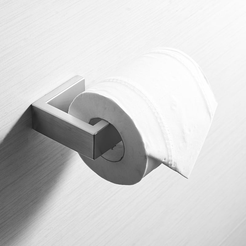 Stainless Steel Wall Mount Toilet Paper Holder - Silver