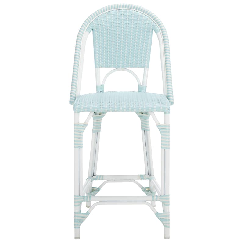SAFAVIEH Leonica Outdoor Bistro 25-inch Seat Height Counter Stool (Fully Assembled) - 20"W x 21"D x 43"H