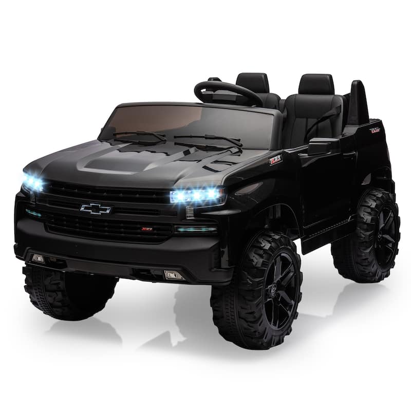 24V 2-Seater Electric Kids Ride-on Truck, Licensed Chevrolet Silverado for Kids Best Gifts - Black