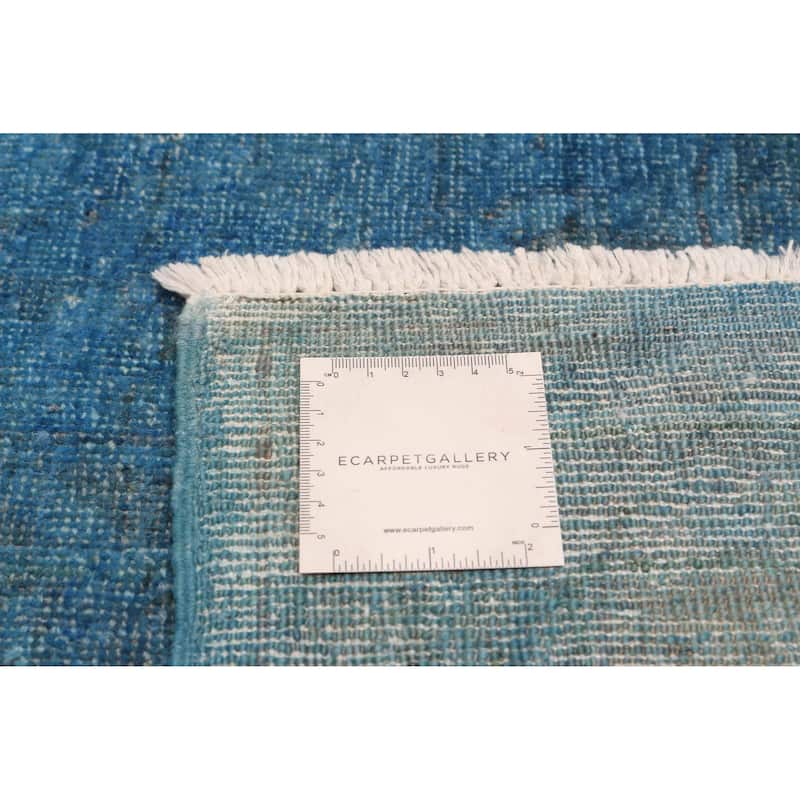 ECARPETGALLERY Hand-knotted Vibrance Blue Wool Rug - 9'0 x 11'10