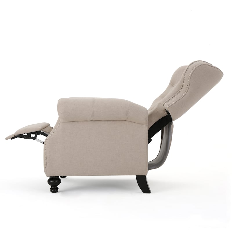 Diamond‑Stitch Tufted Recliner Chair with Nailhead Trim