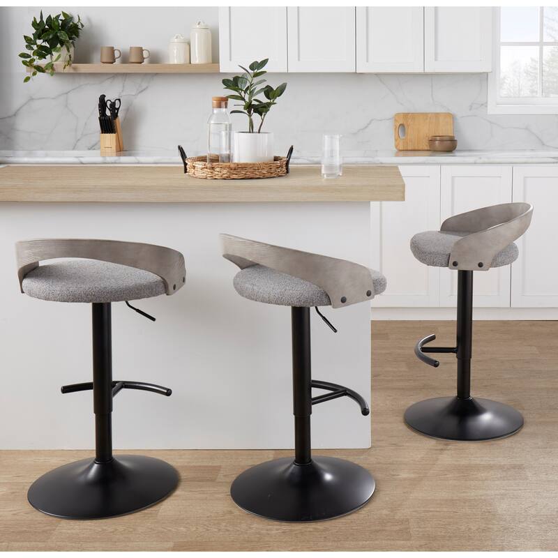 Carson Carrington Stavanger Adjustable Bar Stool with Rounded T Footrest (Set of 2)