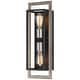 preview thumbnail 5 of 8, 2-Light Black/Wood Tone Dimmable Rustic Farmhouse Wall Sconce - 20"H x 7"W x 5"D - 7 in. W