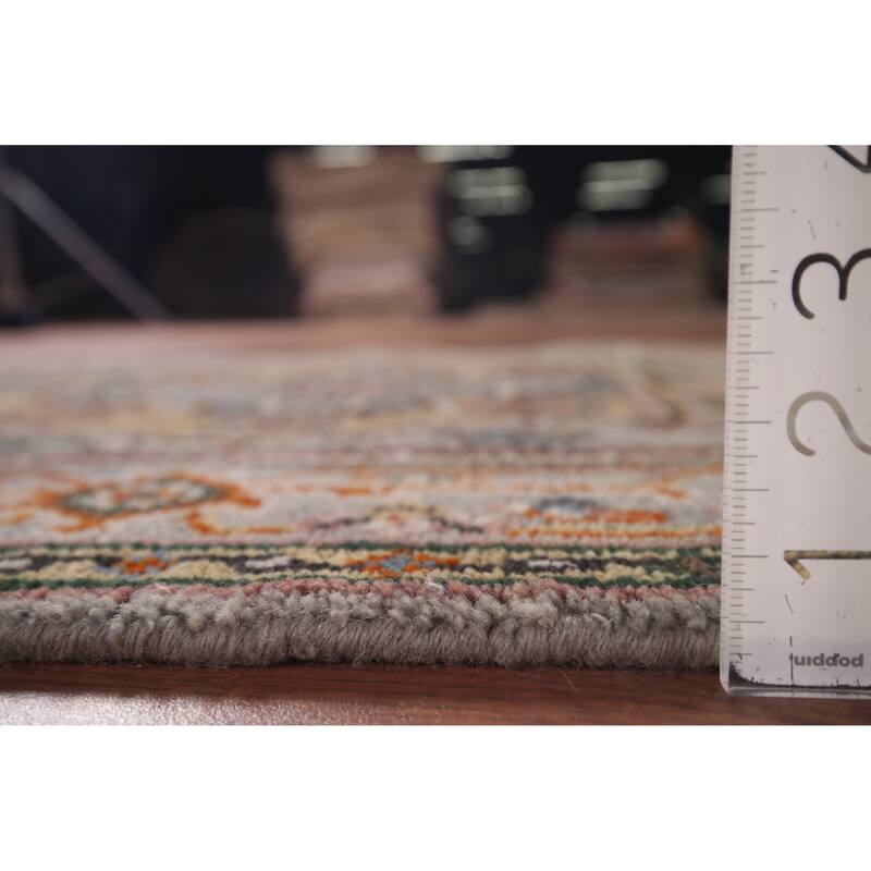 Gray Geometric Heriz Serapi Oriental Accent Rug Handmade Wool Carpet - 2'10"x 5'5"