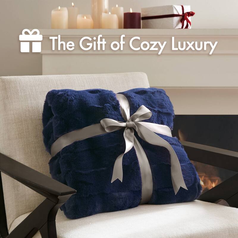 Madison Park Camille Faux Fur Throw