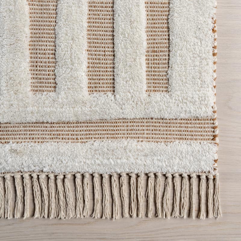 Merrick Tasseled Cotton and Wool Area Rug