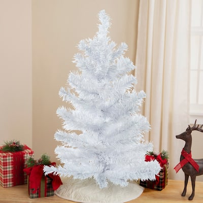 24" White Balsam Pine Mini Artificial Christmas Tree - Unlit - under-3-feet