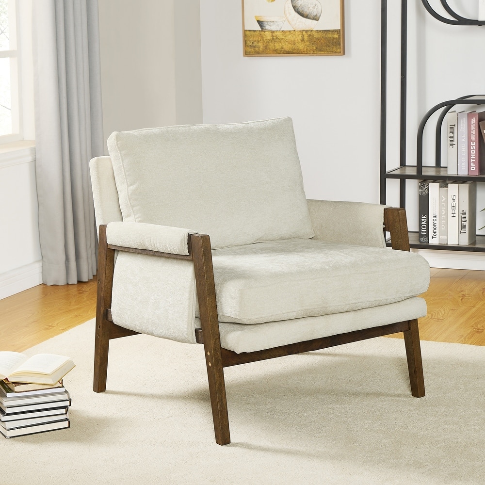 Roundhill Furniture Kelly Mid-Century Modern Velvet Accent Armchair