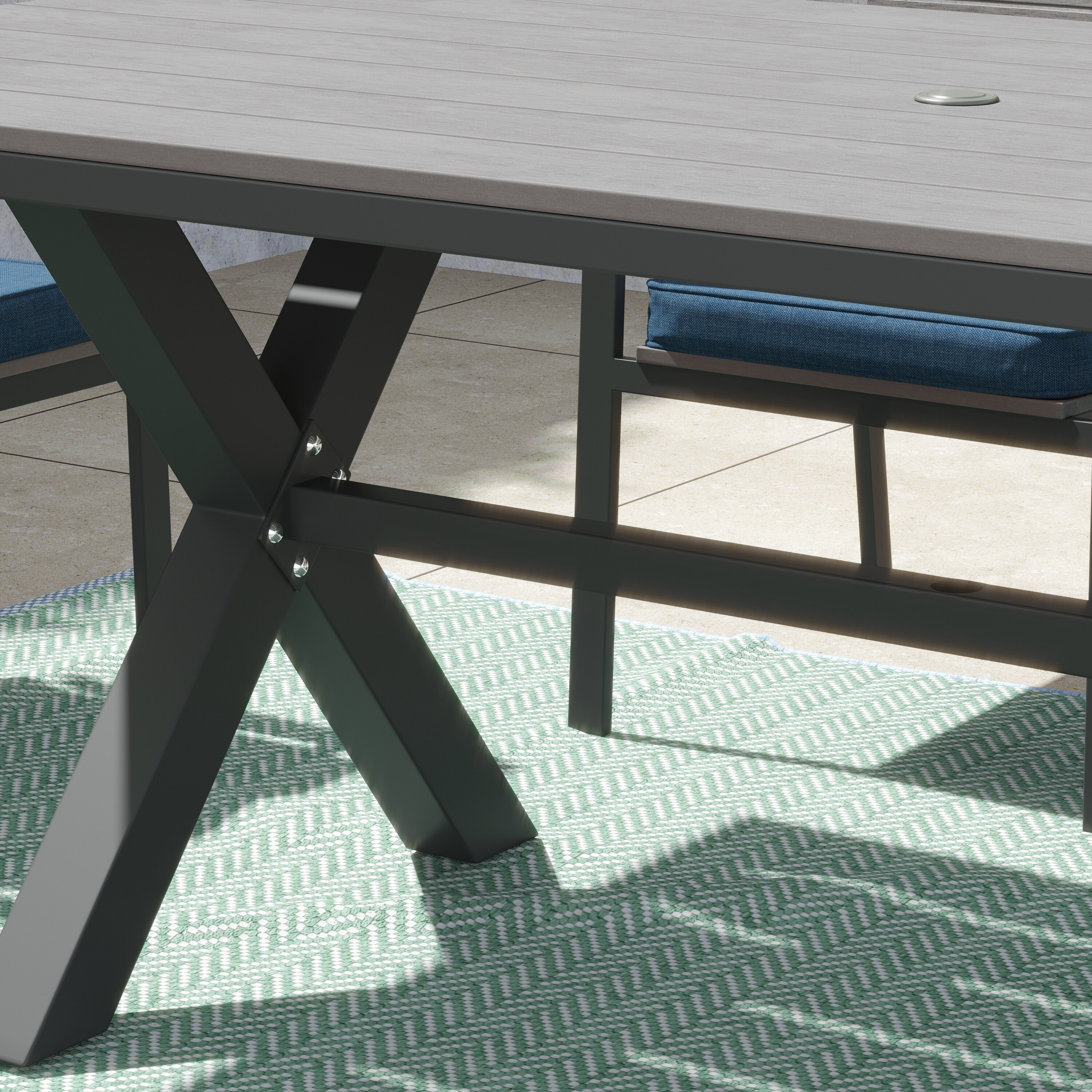 Coral coast harlowton steel slat patio dining table top