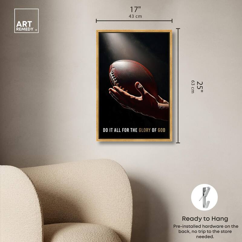 Glory of God Football Canvas by Art Remedy