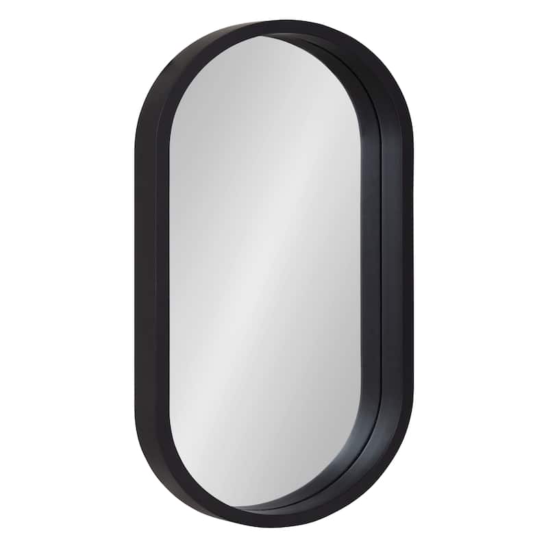 Kate and Laurel Travis Capsule Oval Framed Wall Mirror - 20x30 - Black