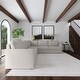 preview thumbnail 9 of 18, Flex Taupe Fabric 6-Seat Sectional with Narrow Arm - 132" x 35" x 102"