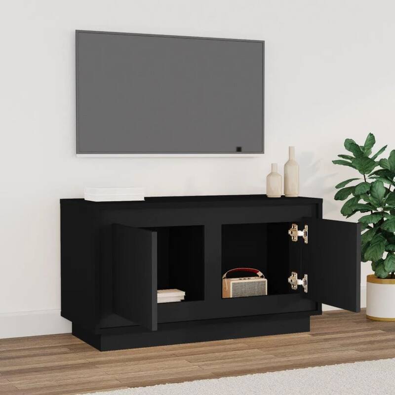 vidaXL TV Cabinet Black Engineered wood Standard TV Cabinet - 13.8 x 31.5 x 17.7 in