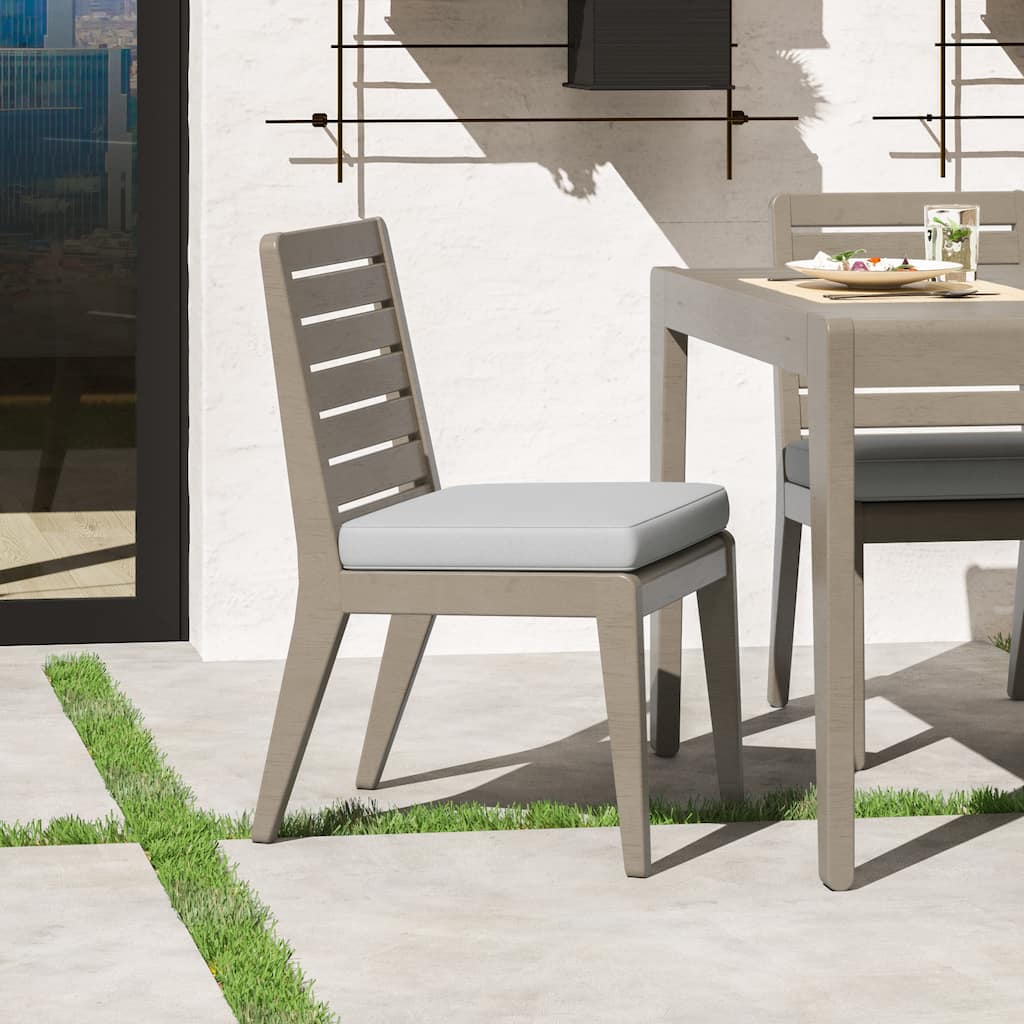 Homestyles Sustain Gray Wood Outdoor Dining Chair Pair