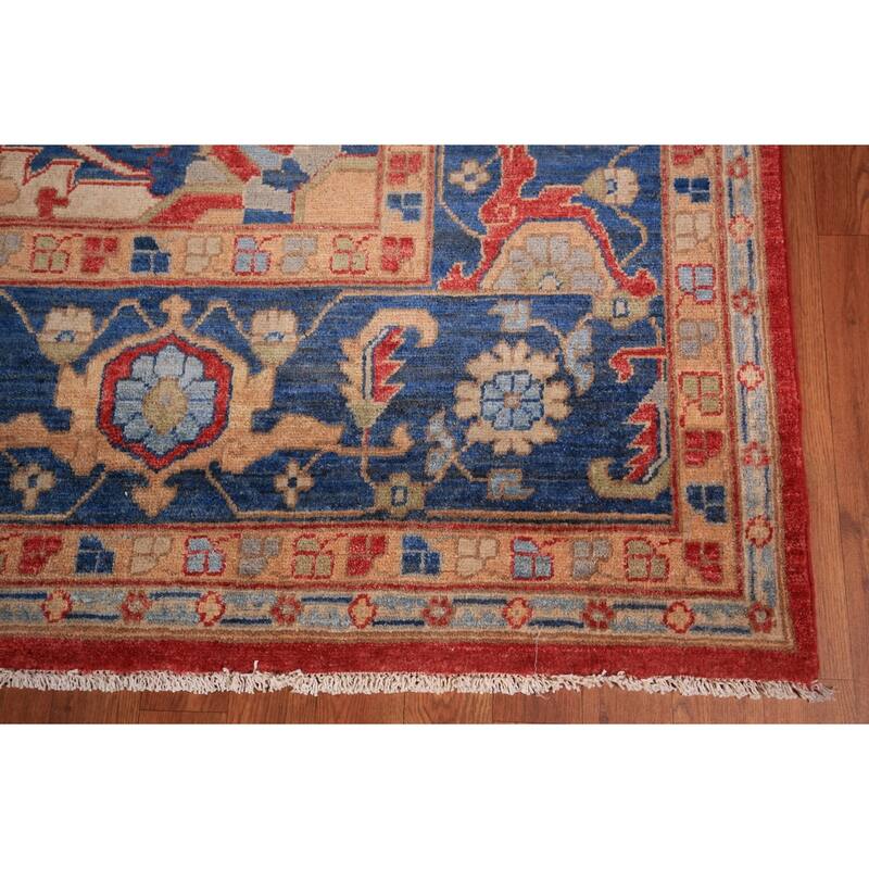Heriz Serapi Vegetable Dye Area Rug Handmade Wool Carpet - 9'1" x 12'0"