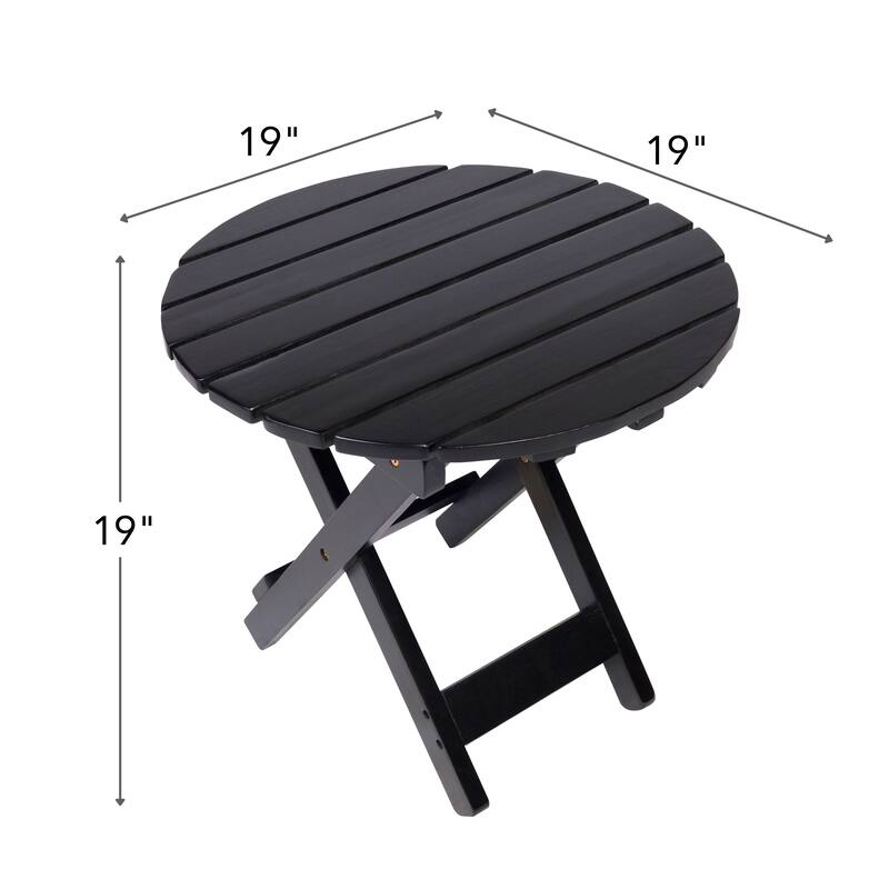 Aspen Assembled Round Acacia Outdoor Folding Side Table
