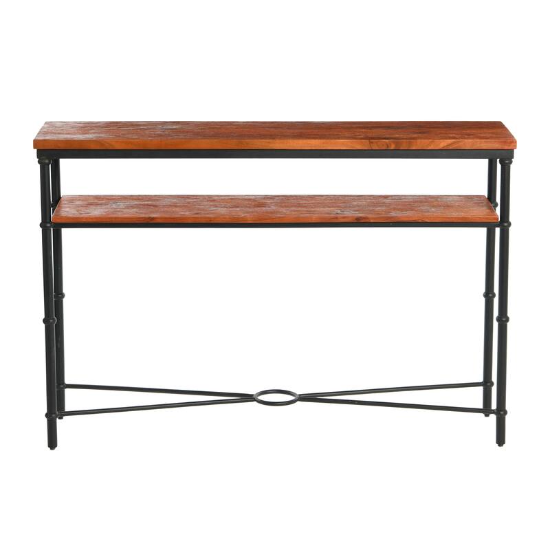 Acacia Wood & Iron Console Table