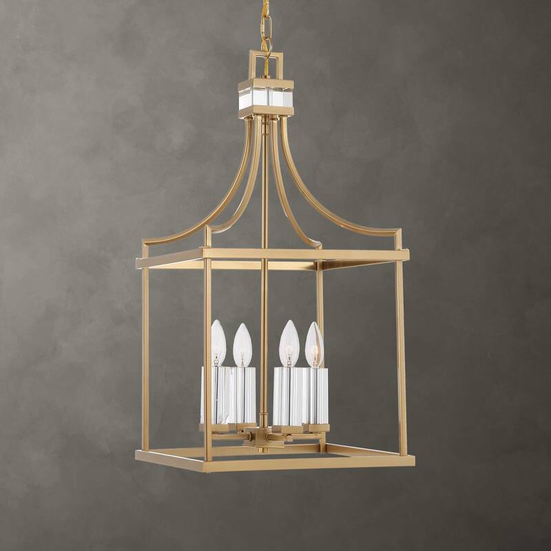Uttermost Montreal 4 Light Brass Lantern Pendant - 13.875"W x 13.875"D x 27.75"H