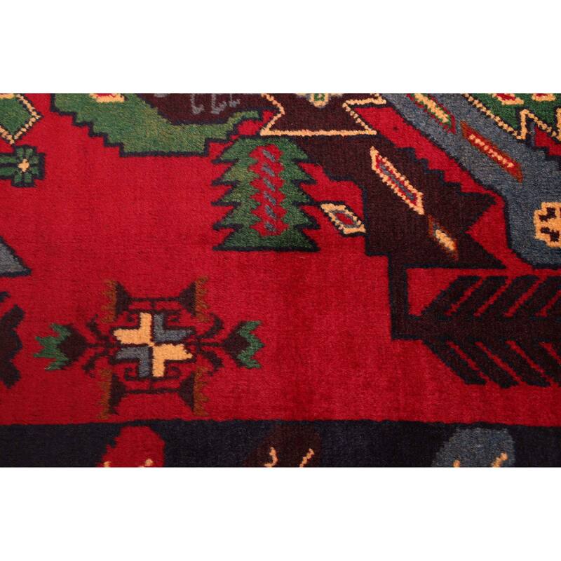 ECARPETGALLERY Hand-knotted Teimani Red Wool Rug - 3'3 x 6'6