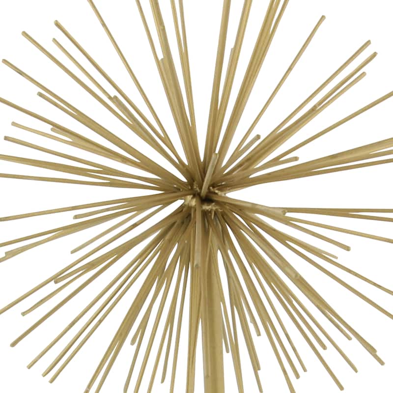 Metal Starburst Sculpture - Set of 3 Gold - CosmoLiving by Cosmopolitan - 6"W x 6"L x 11"H