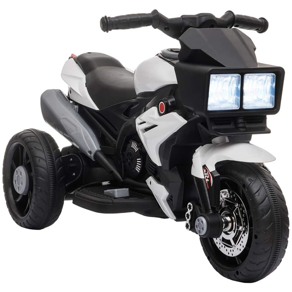 Kids Electric Motorcycle with 3 Wide Wheels, Padded Seat and Music Safe Headlights for Ages 3-5 Years