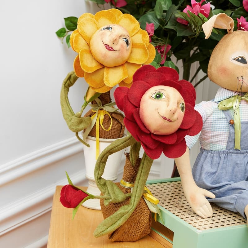 Poppy Sunflower Figurine - 7" x 4" x 13"