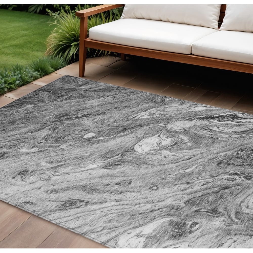 HomeRoots Abstract Transitional Rectangle Outdoor Rug