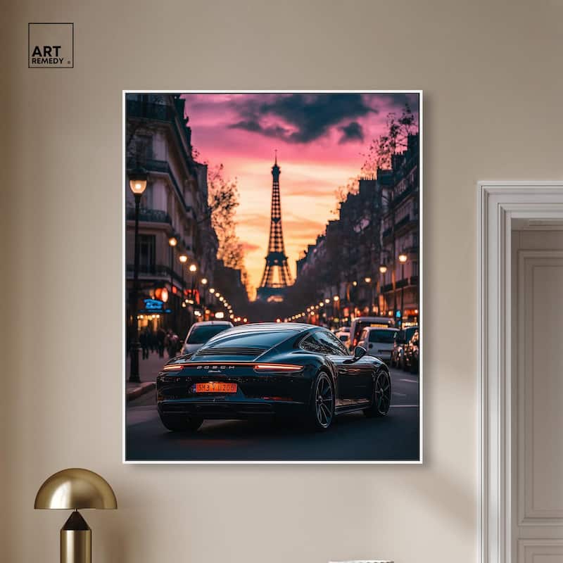 Parisian Porsche Twilight I Canvas by Art Remedy